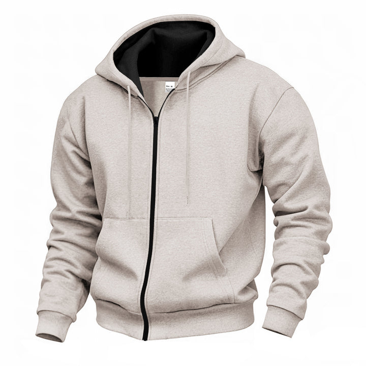 Men's hoodie with full zipper and soft inner lining Chic and style