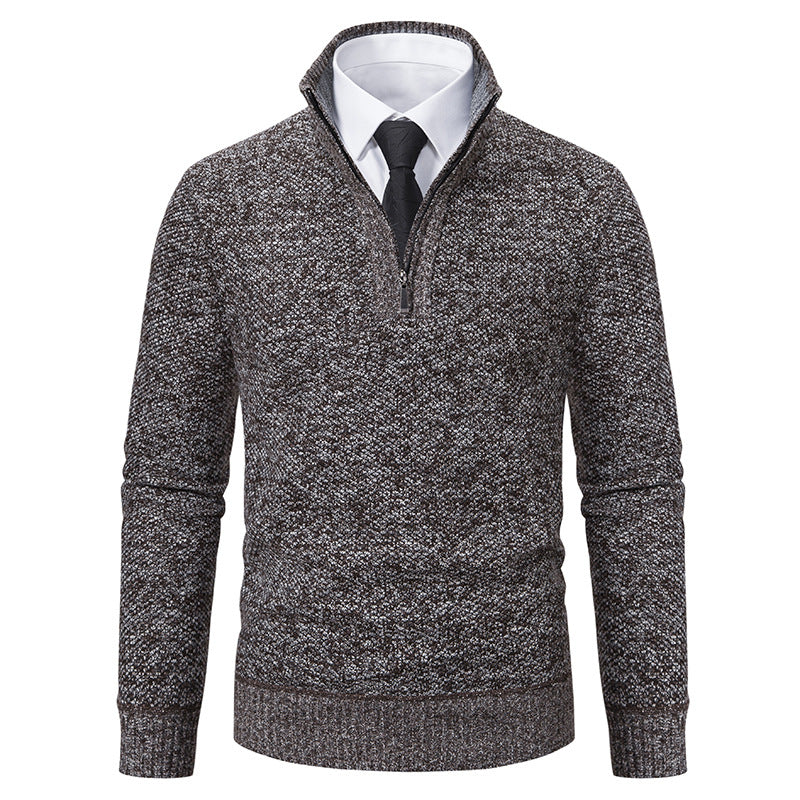 Men's knit sweater with modern zipper and textured surface Lune London