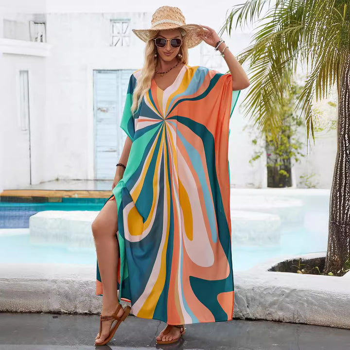 Lune London Women's Bright Patterned Kaftan Dress
