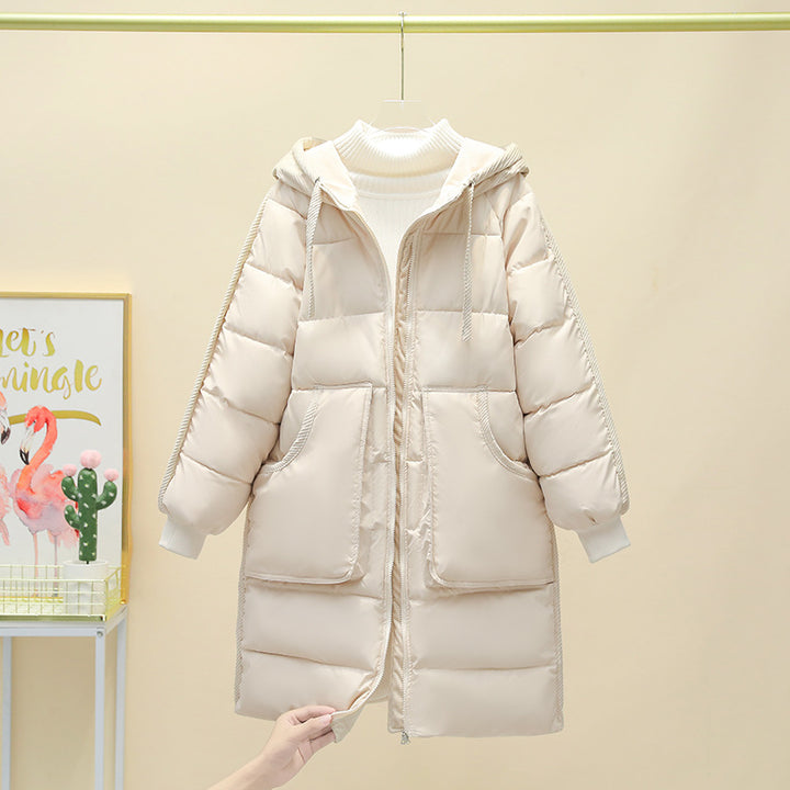 Women Parker padded insulated longer with removable hood and large pockets Lune London