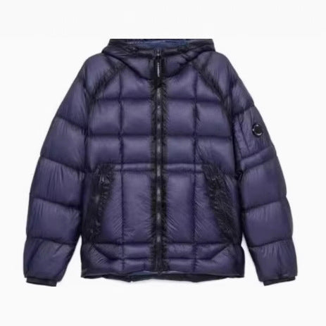 Women's warm quilted jacket with adjustable hood collar and practical piped pockets Lune London