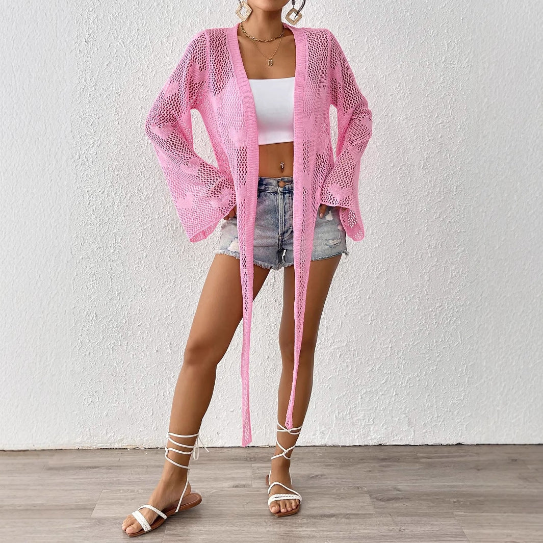 Ladies Crochet Beach Cover Cardigan Lune London