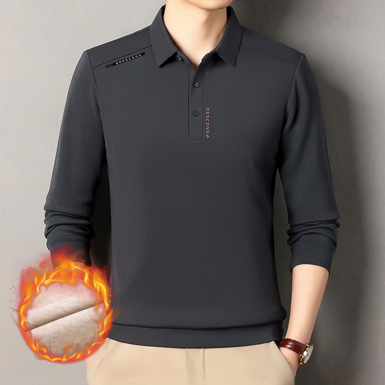 Fashionable long-sleeve polo shirt for men with highly functional material Lune London