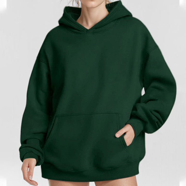 Women's Loose Hoodie Made Of Soft Fleece with Kangaroo Pocket Lune London