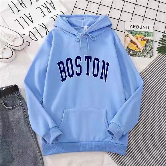 Women's hoodie with classic Boston print Chic & Stil