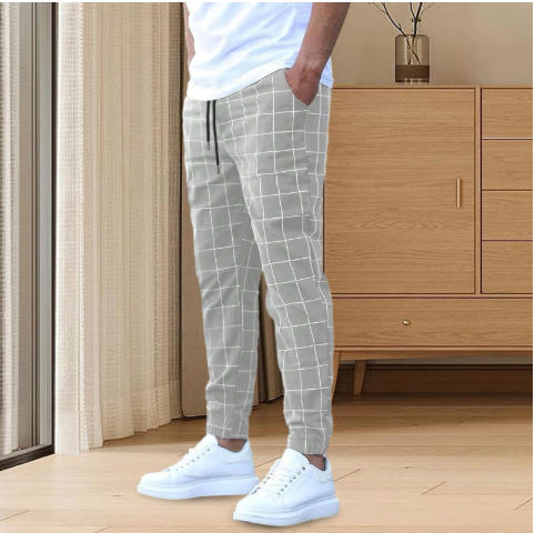Lune London Casual Plaid Pants for Men