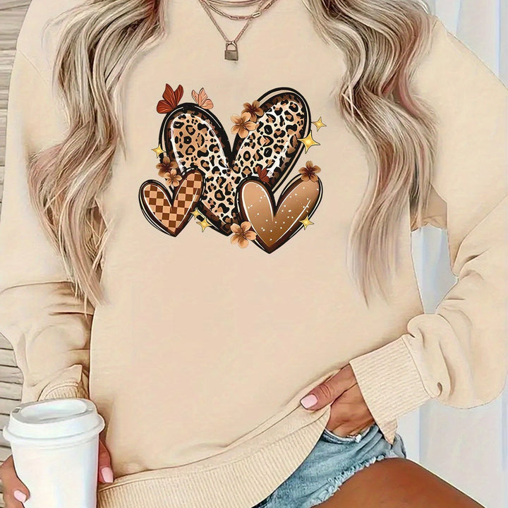 Sweatshirt pour femmes avec des motifs de cœur attrayants Chic & Stil