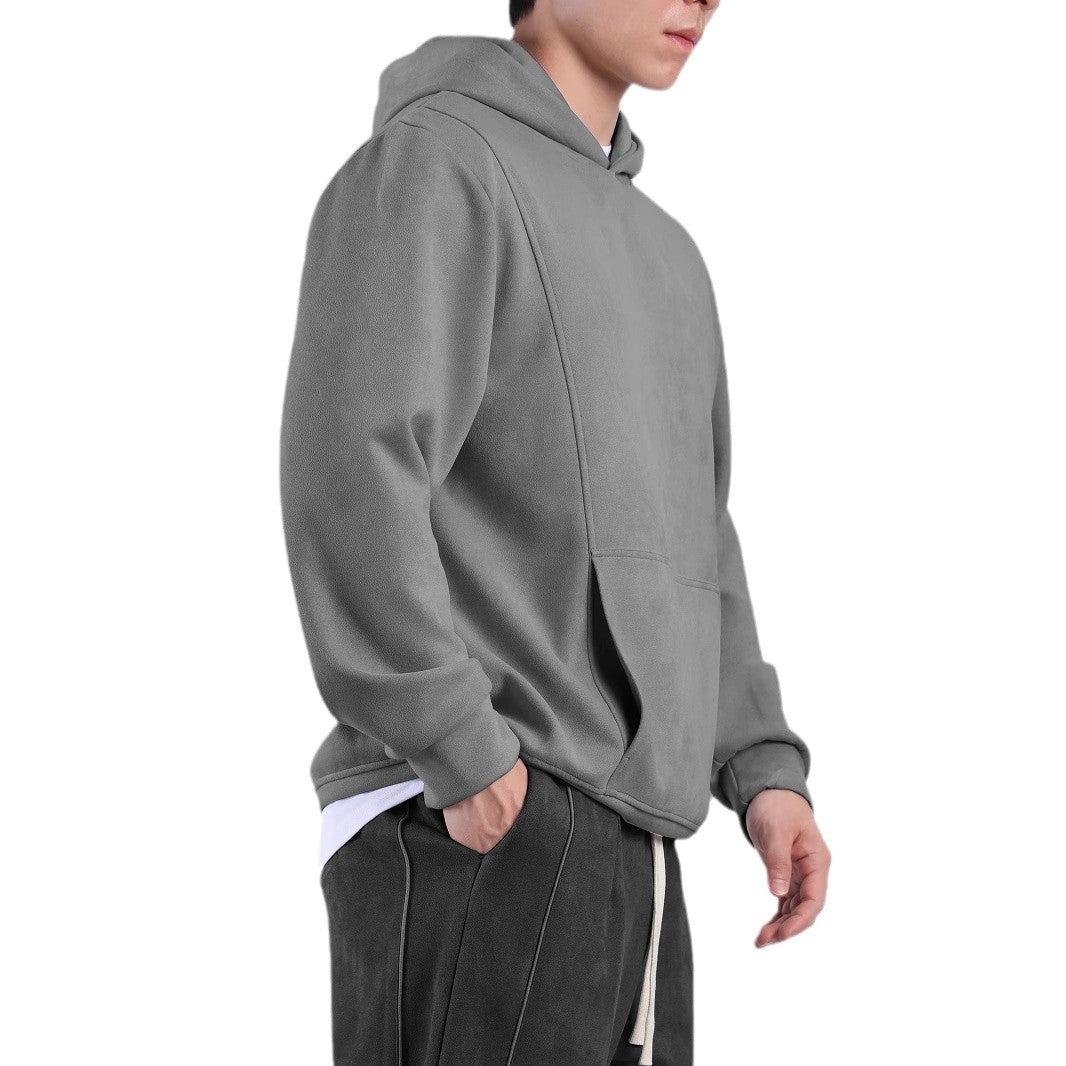 Hooded sweatshirt for men with a practical kangaroo pocket design and a soft inner lining Lune London