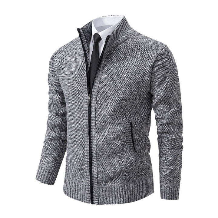 Men's knitted jacket with high collar and elegant zipper Lune London