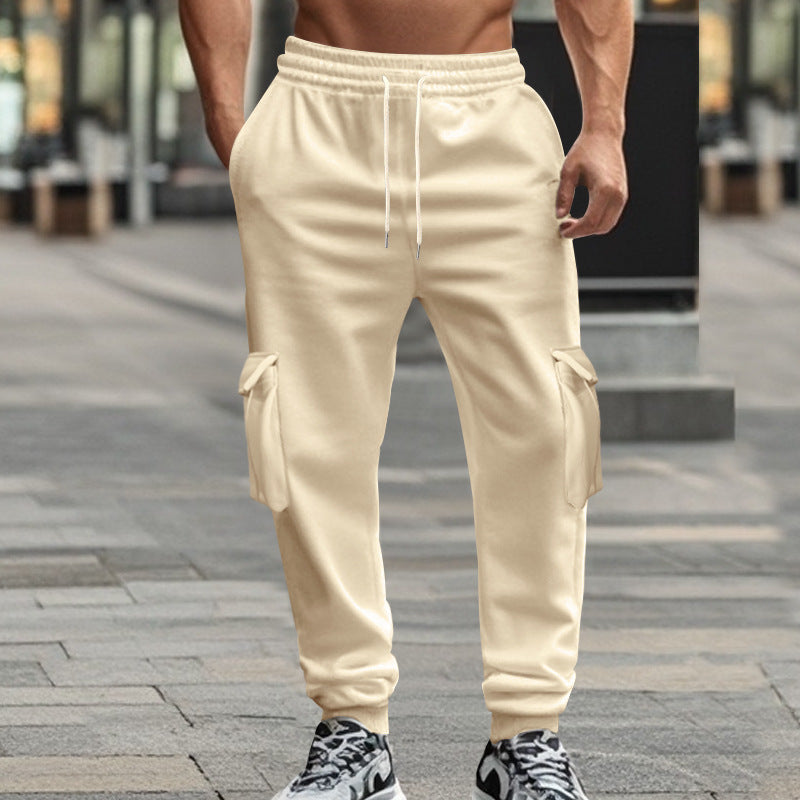 Cargo jogger pants for men with elastic waistband and practical pockets Lune London