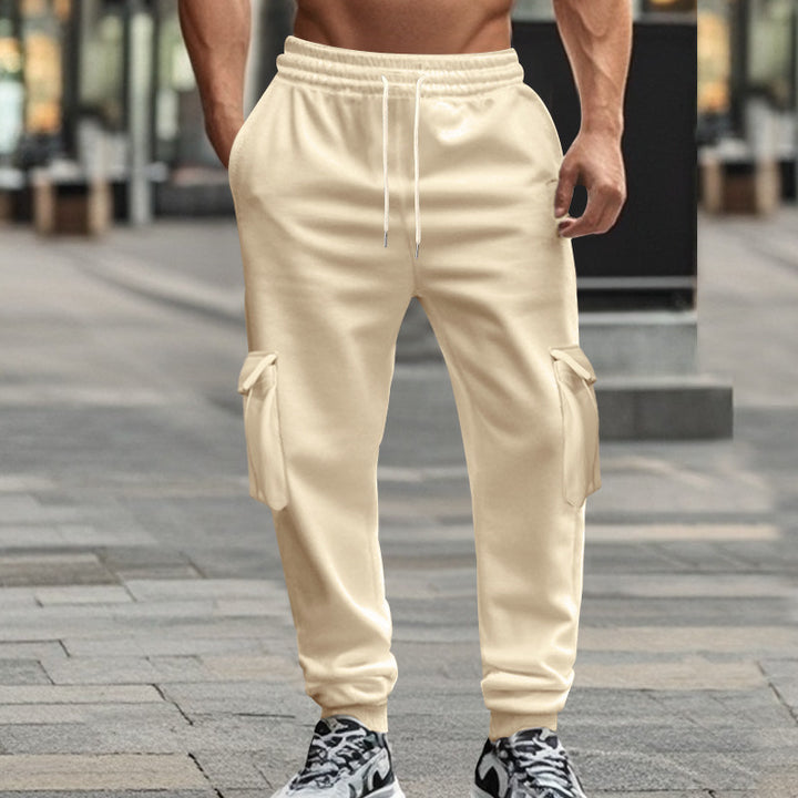 Cargo jogger pants for men with elastic waistband and practical pockets Lune London