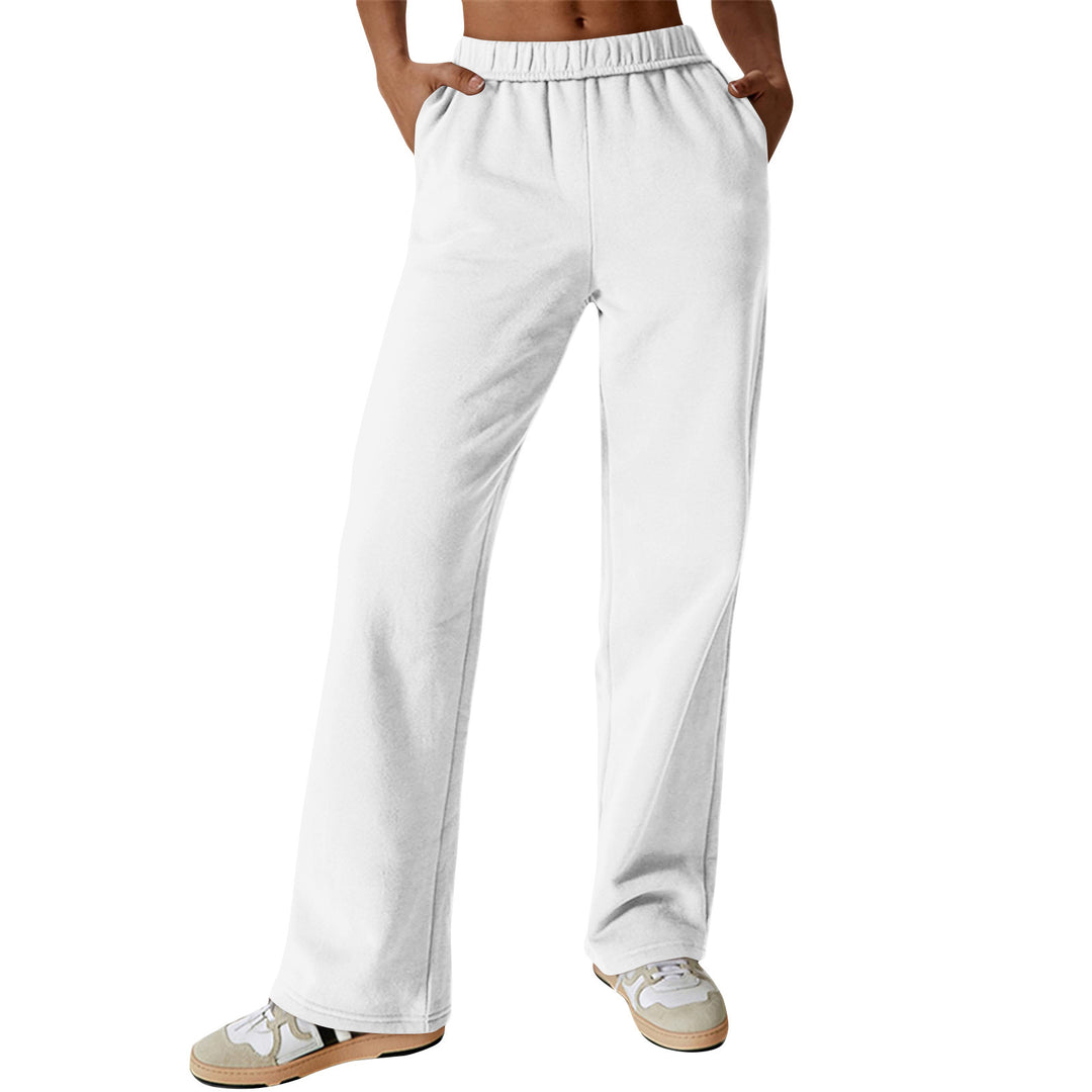 Women comfortable leisure pants with elastic waistband and practical side pockets Chic & Stil