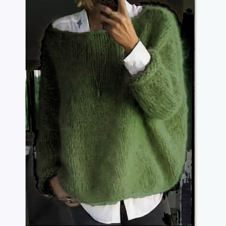 Women's Cozy Oversized Pullover with Boat Neck Lune London