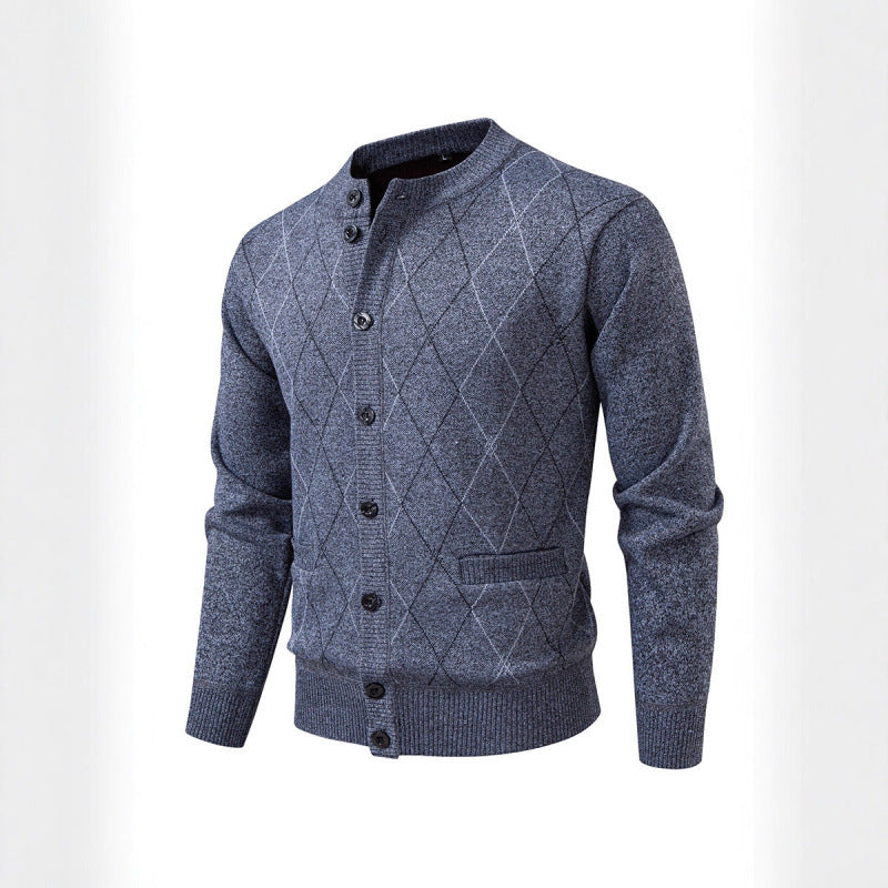 Men's knitted jacket with a modern diamond pattern Lune London
