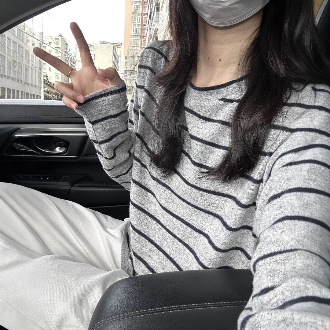 Women's casual long sleeve shirt with modern stripes Chic & Stil