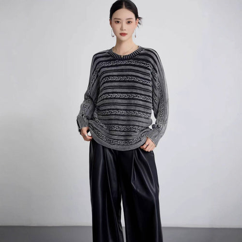 Pull en tricot pour femmes avec design en câble structuré et coupe moderne Chic & Stil