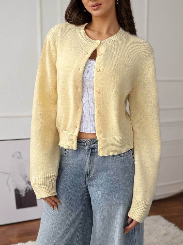 Women's knitted jacket with button detail and relaxed fit Lune London