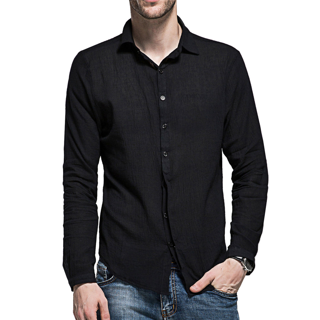 Casual long sleeve shirt for men in linen blend Lune London