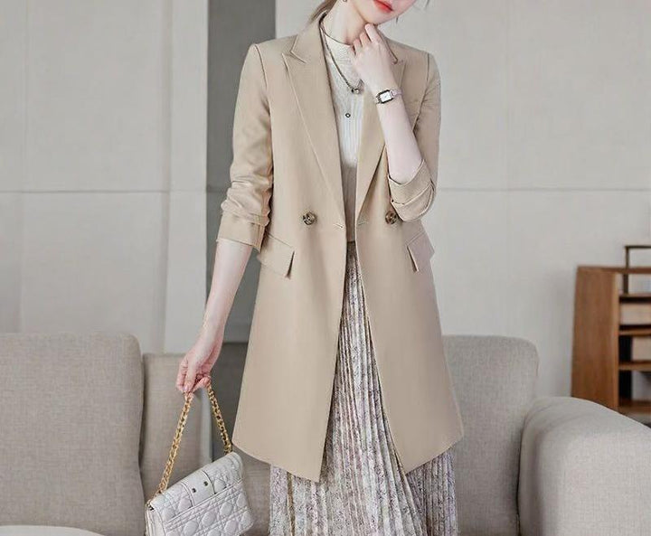 Blazer long pour femmes avec patte de boutonnage double Chic & Stil