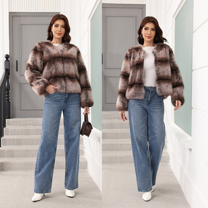 Women Elegant and Warm Faux Fur Jacket Lune London