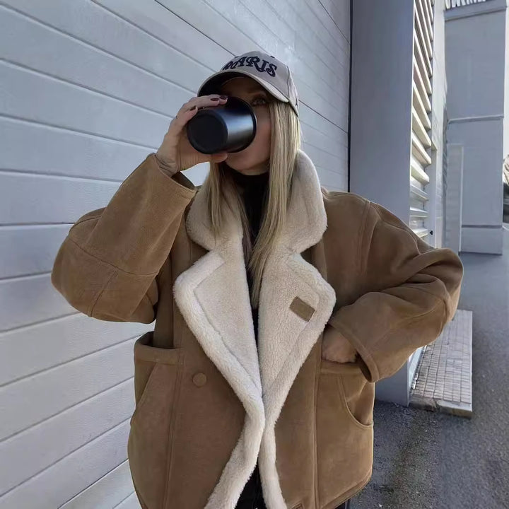 Women Oversized Faux Fur Jacket Lune London