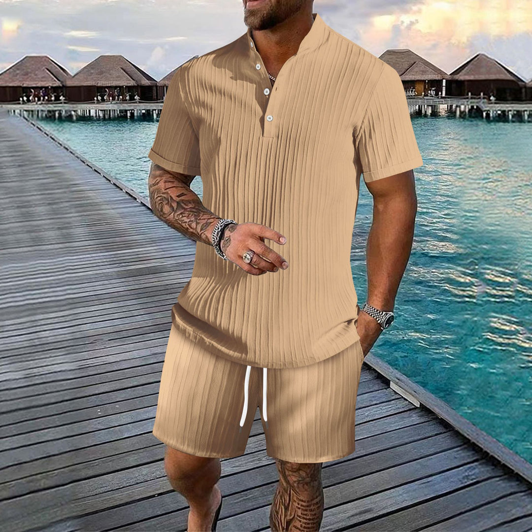 Men Pleated Leisure Two Piece Set Lune London