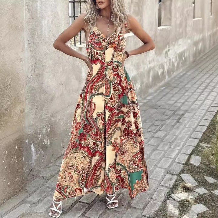 Elegant paisley silk maxi dress for women Lune London