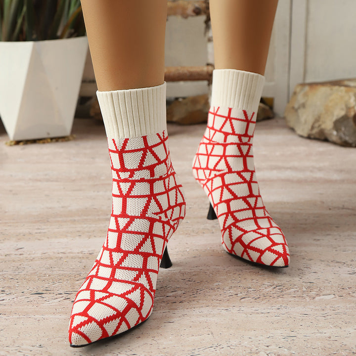 Ladies' limited boots with sock shoes and an elegant heel Lune London