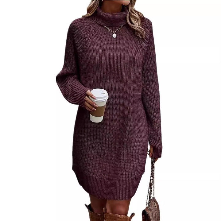 Knit dress for women with high collar Lune London