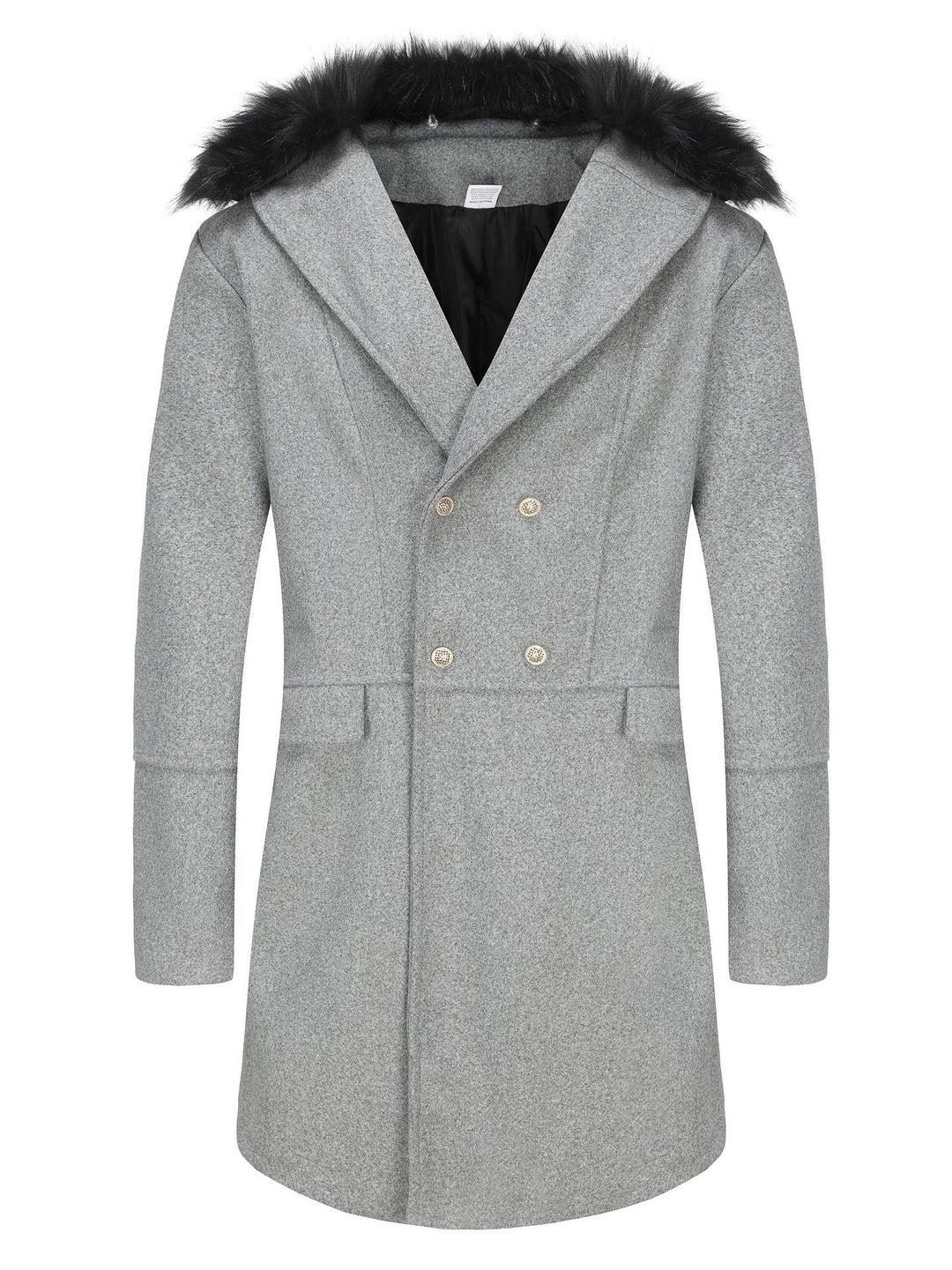 Men's Elegant Wool Jacket with Faux Fur Collar Lune London