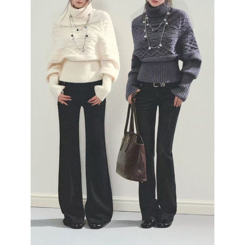 Pull en tricot pour femmes avec coupe oversized et col roulé Chic & Stil
