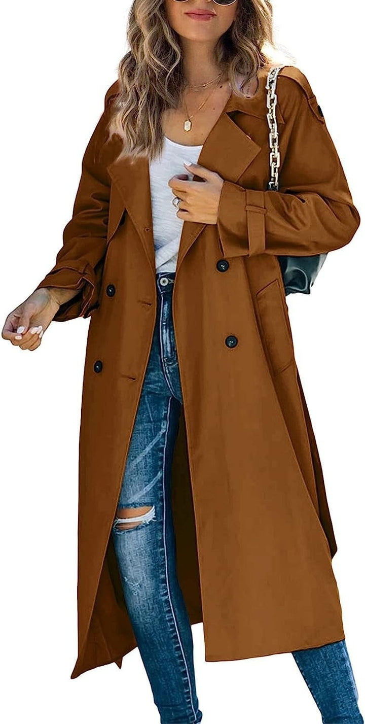 Ladies Elegant oversized trench coat with belted waist Chic and Style