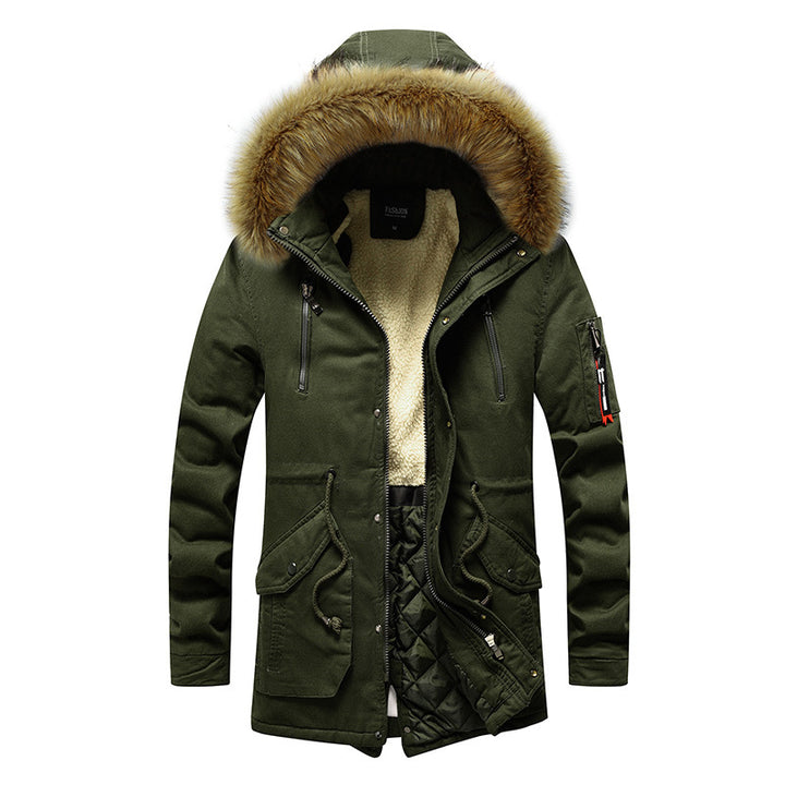 Winter jacket for men with removable faux fur collar Lune London