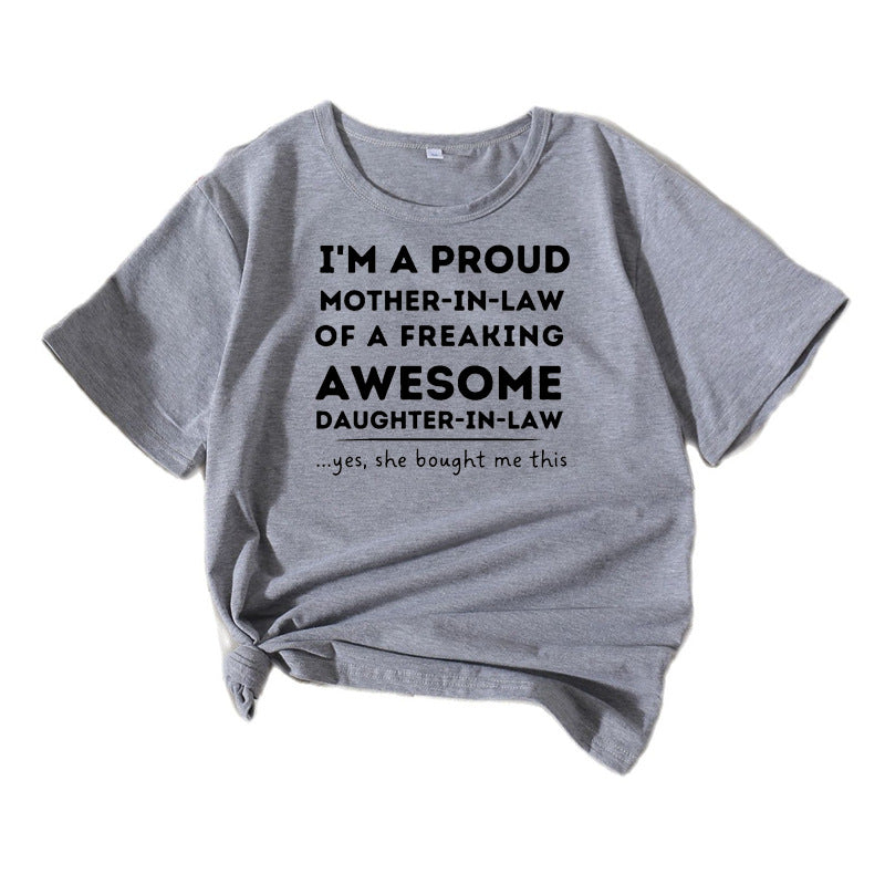 Ladies Graphic T-shirt Chic and Stylish for Mother-in-law Relaxed Fit