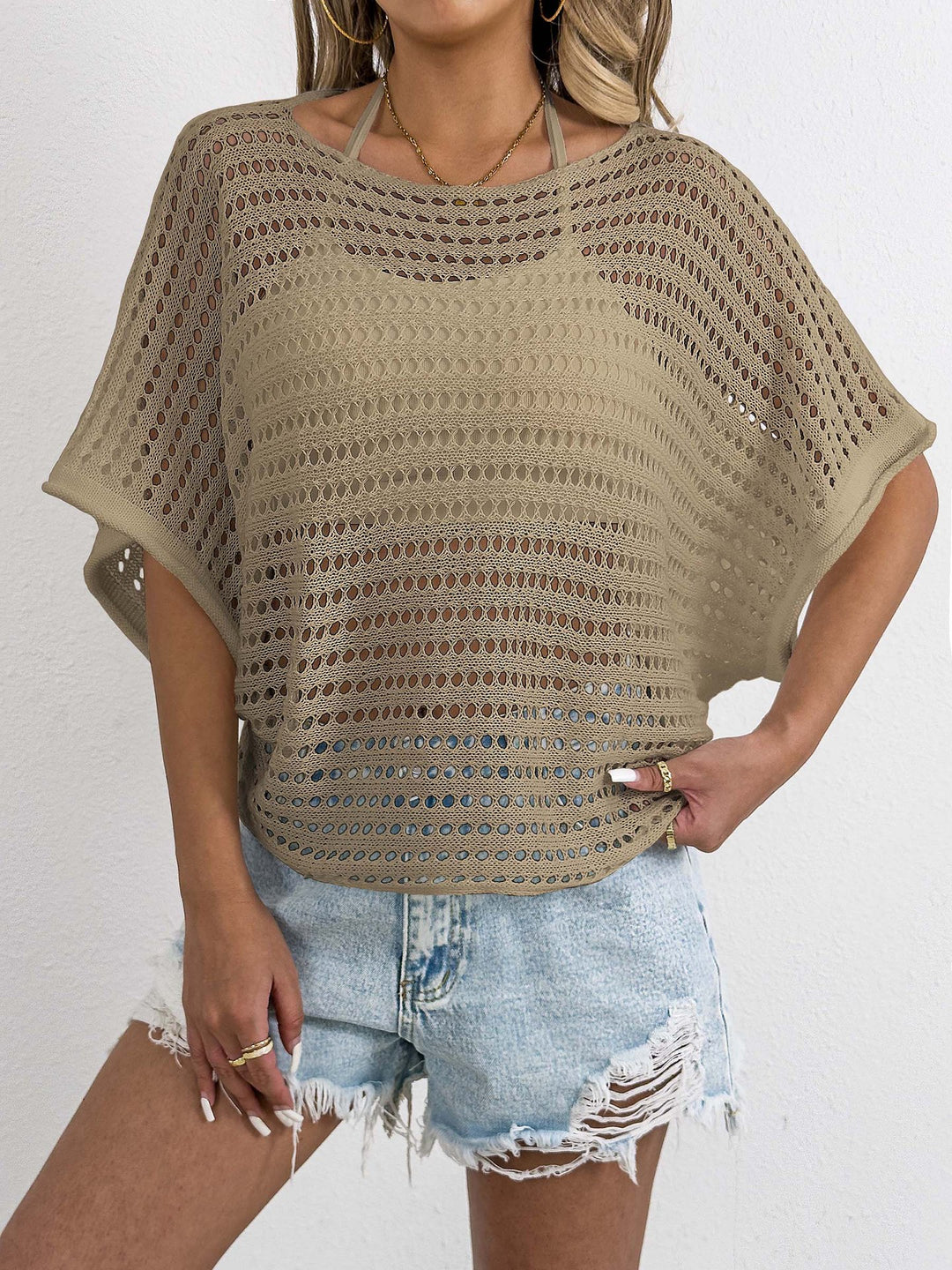 Ladies Open Weaving Crochet Outfit Top Lune London