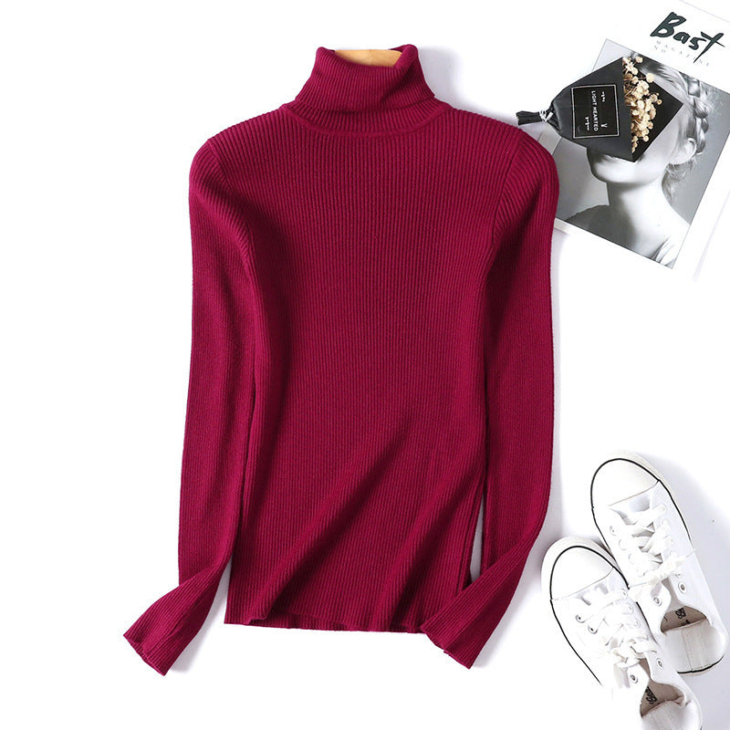 Lune London Women's Ribbed Knit Turtleneck Sweater