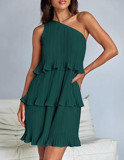 Asymmetrical ruffle dress for women with ruffle details Lune London