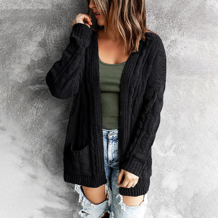 Women's cable knit pattern cardigan Lune London