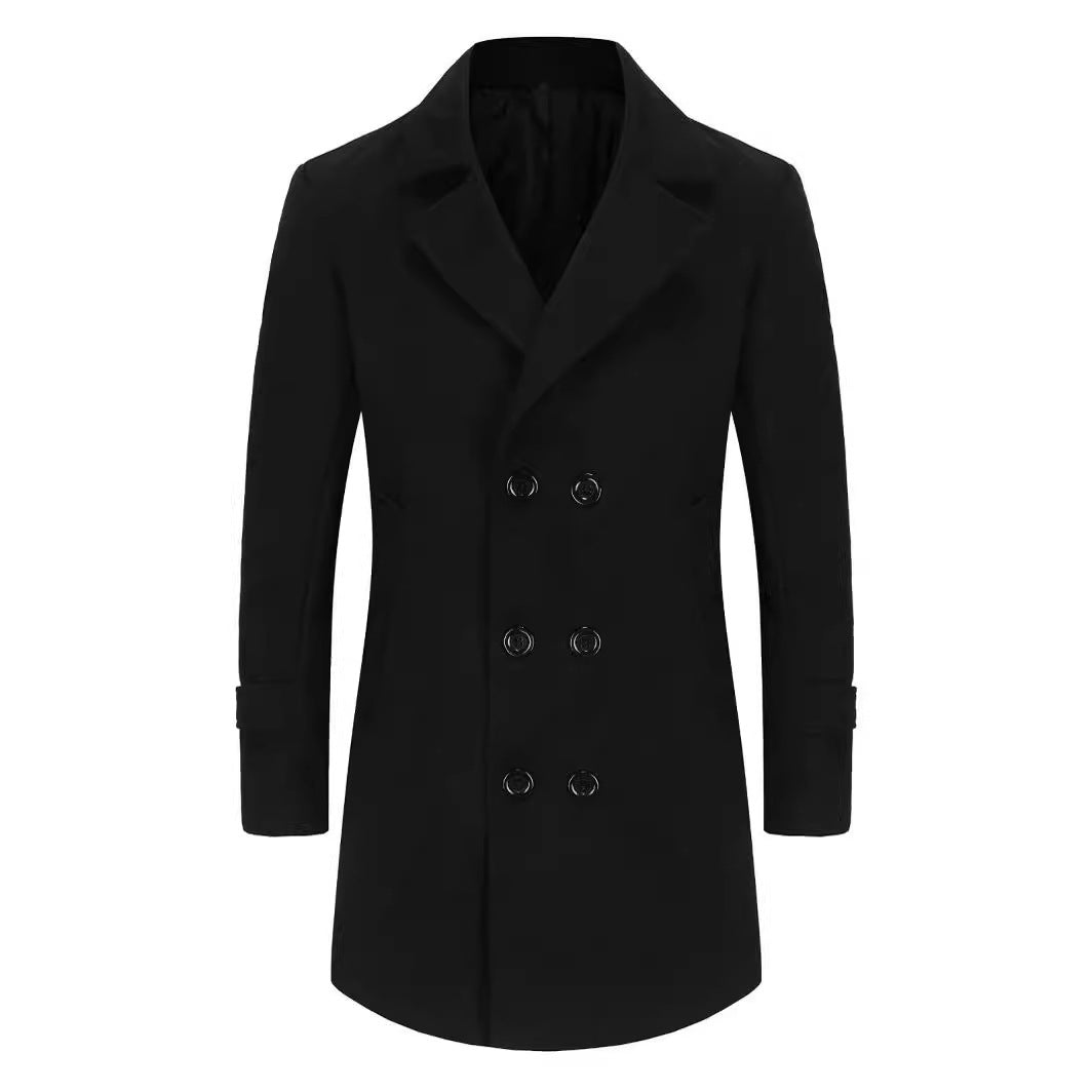 Elegant double-breasted coat for men, slim fit and padded lining Lune London