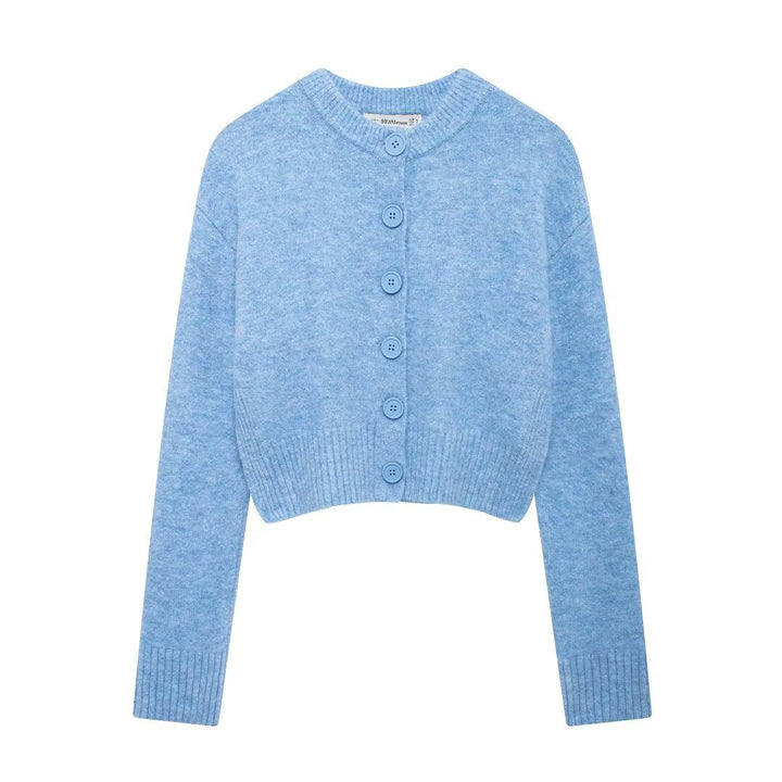 Cardigan court en tricot élégant pour femme avec fermeture par bouton Chic & Stil