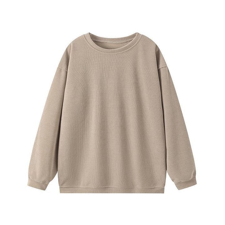 Ladies Casual Sweatshirt with Ribbed Texture and Loose Fit Lune London