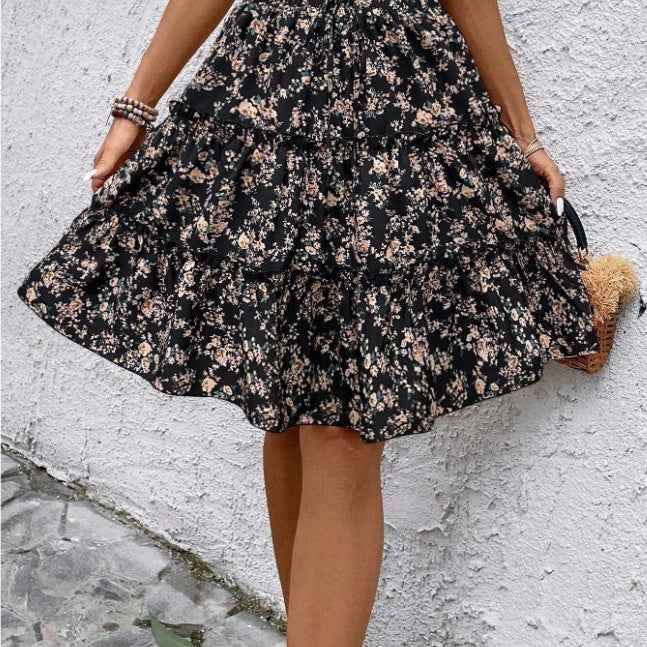 Aire wrap skirt for ladies with ruffle details Lune London
