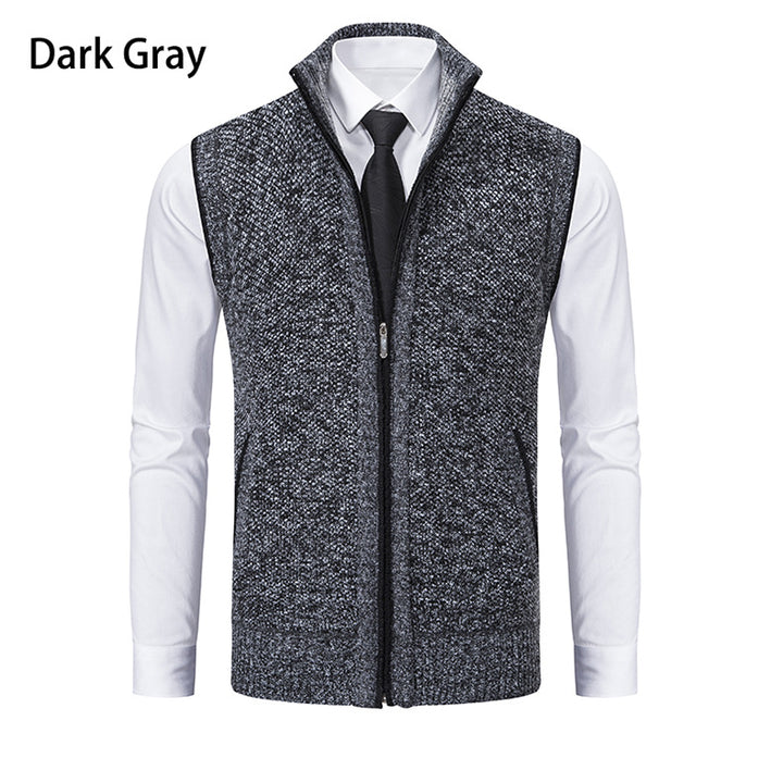 Men's knitted cardigan with zipper and structured design Lune London