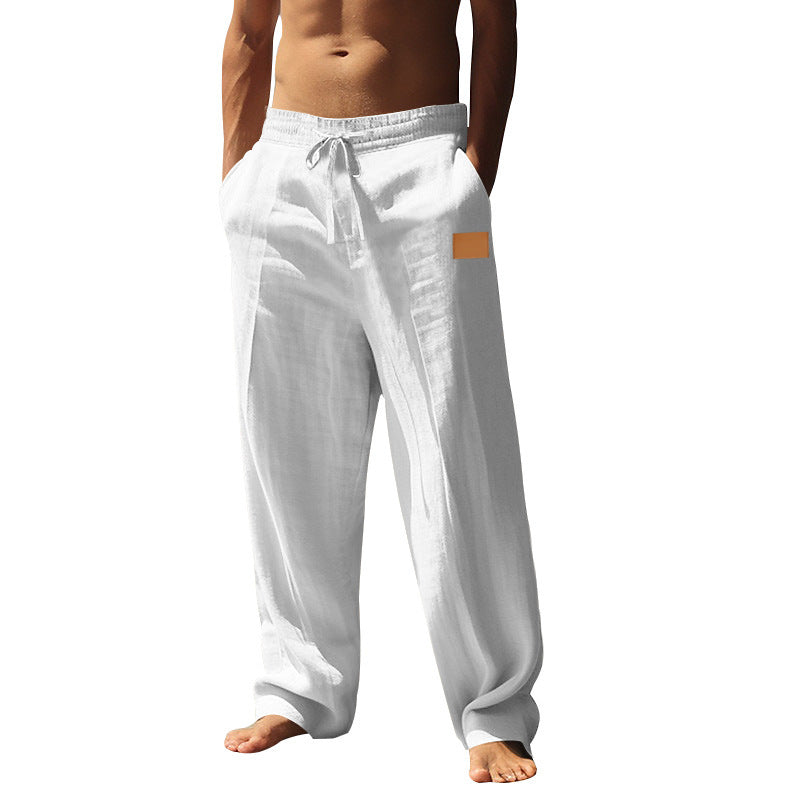 Light linen trousers for men with elastic waistband Lune London