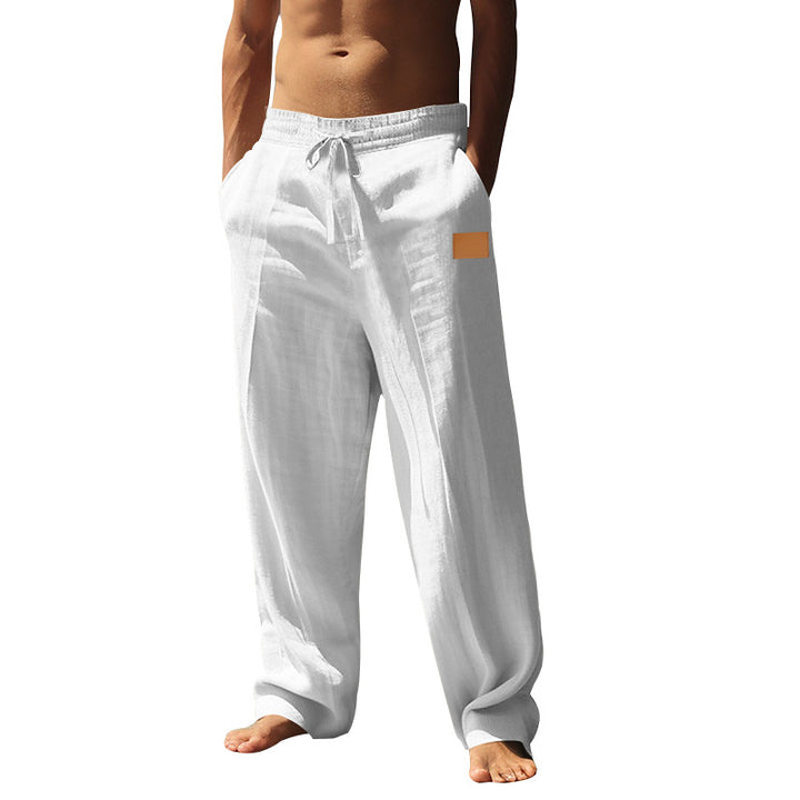 Light linen trousers for men with elastic waistband Lune London