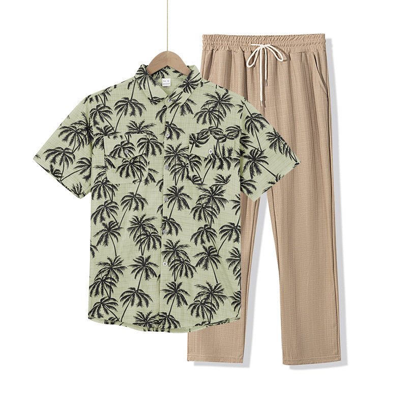Casual men's outfit with tropical print and comfortable pants Lune London