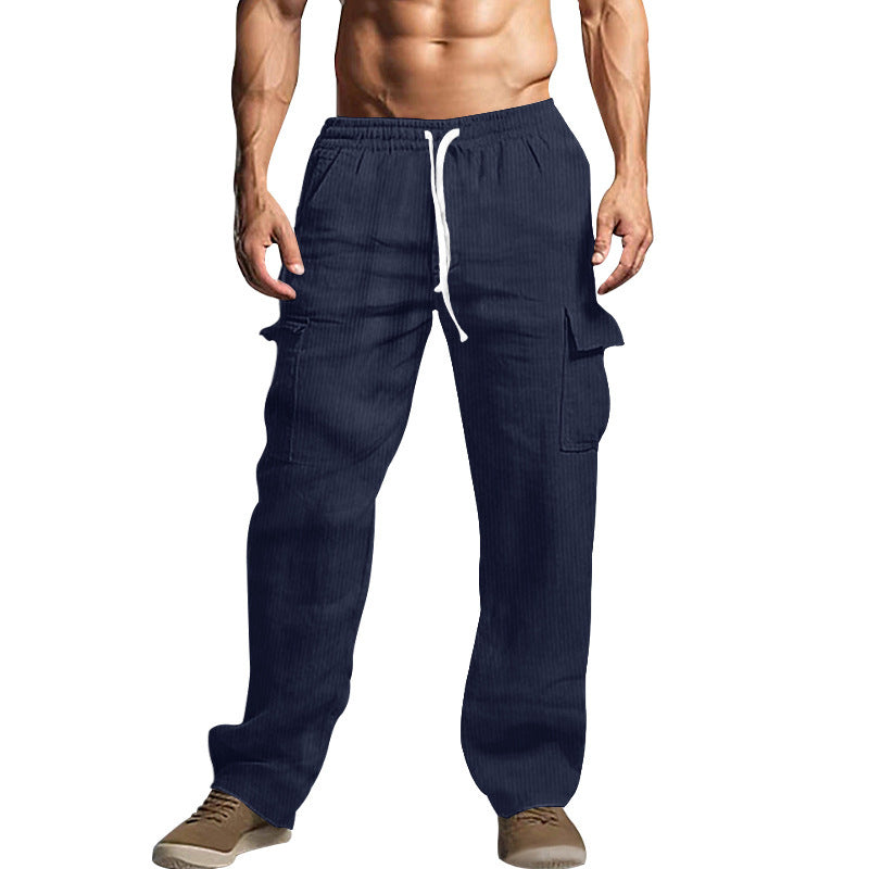 Men's comfortable cargo pants with adjustable waistband and side pockets Lune London