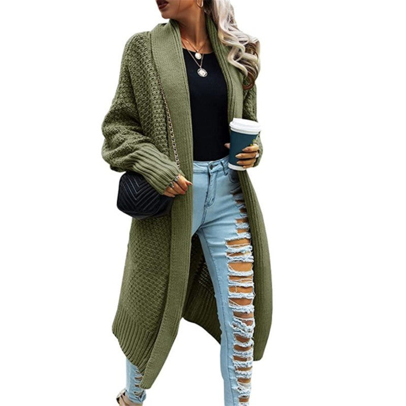 Ladies Large knitted cardigan with front opening and long sleeves Lune London