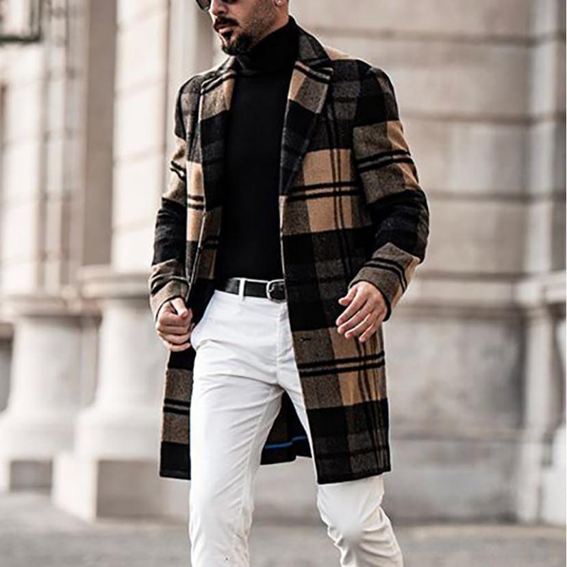 Plaid winter coat for men with warm lining Lune London