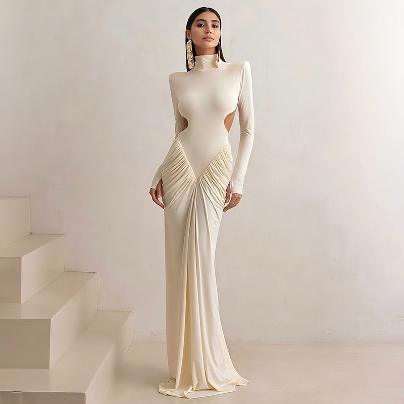 Elegant Maxi Dress for Women with an Innovative Cut and Chic Refined Cutouts